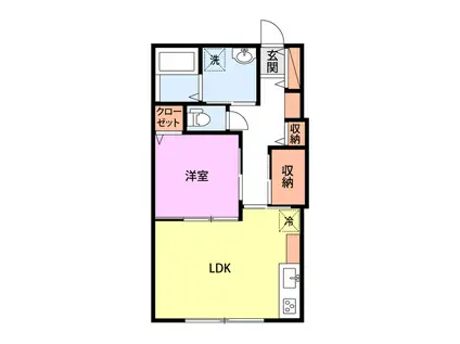 ディアウェンズ高志(1LDK/1階)の間取り写真