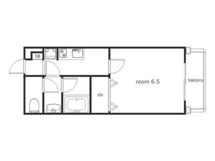 パインテール千成(1K/1階)の間取り写真