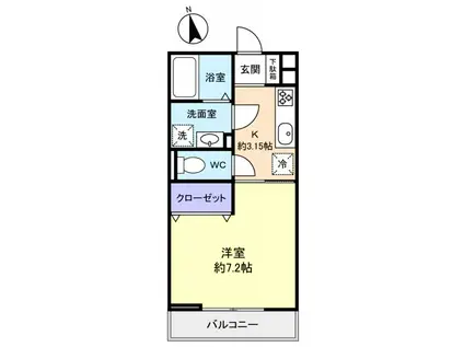 KT 5TH(1K/1階)の間取り写真