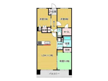 アンビシャスシティ越谷(3LDK/2階)の間取り写真