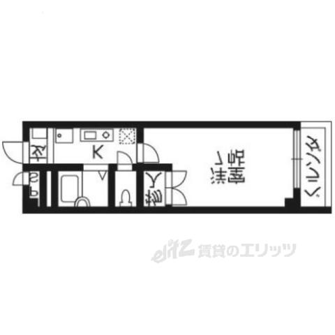 アンプルールフェール大利町(1K/2階)の間取り写真