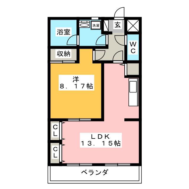 ARCADIA X(1LDK/1階)の間取り写真