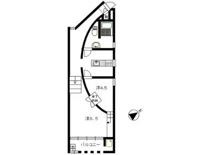 アーク諏訪の森(2K/1階)の間取り写真