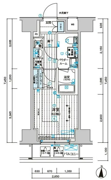 メインステージ千住中居町 7階階 間取り