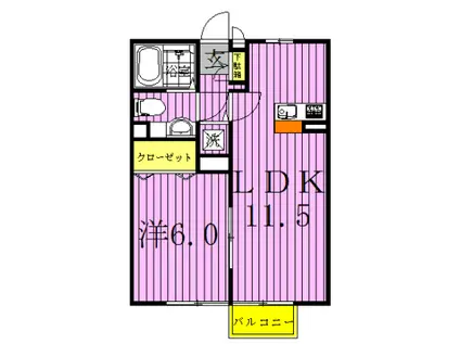 プチエトワール(1LDK/2階)の間取り写真