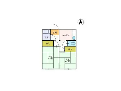 杉山アパート(2K/1階)の間取り写真