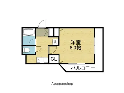 FRONT OF THE POLICE新光(1K/3階)の間取り写真