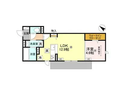 ラメゾン大池町(1LDK/1階)の間取り写真