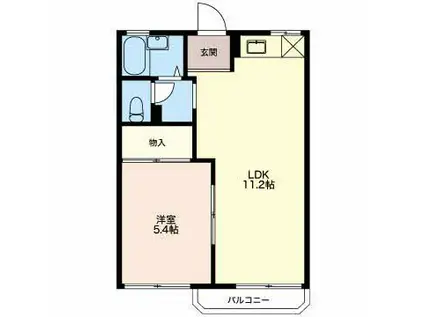 ヴィサージュ安東(1LDK/2階)の間取り写真