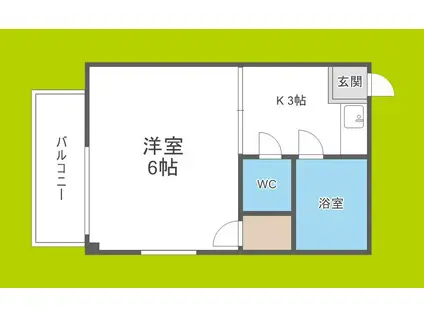 メゾンホワイティ(1K/3階)の間取り写真