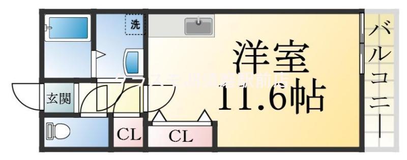 レバンス高取(ワンルーム/1階)の間取り写真