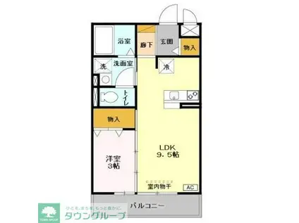 サンクレール(1LDK/2階)の間取り写真