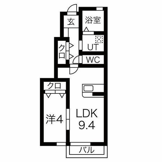 ロジェコンフォール(1LDK/1階)の間取り写真