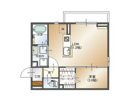 ラルジュ II(1LDK/2階)の間取り写真