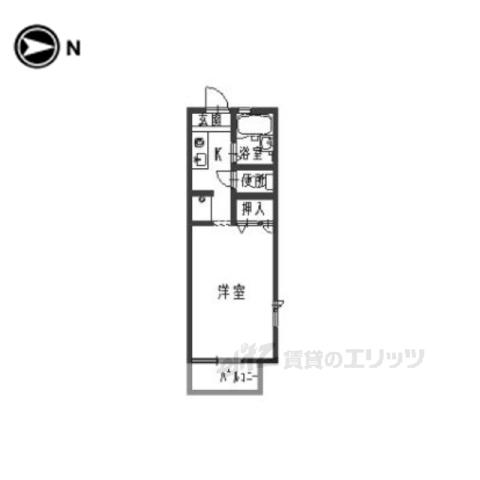 アメニティ鏡山(ワンルーム/2階)の間取り写真