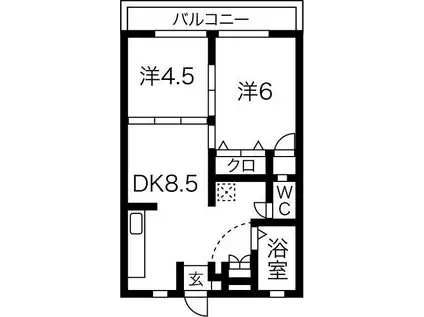 加藤ビル(2DK/1階)の間取り写真