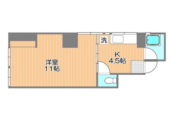 サンジェルマン番町(1K/2階)の間取り写真