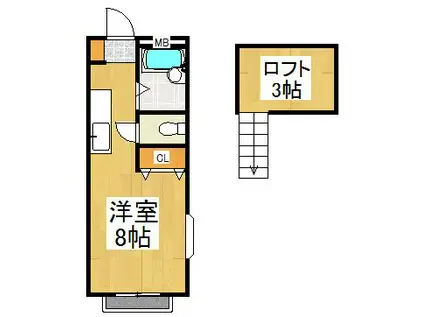 シュテルン清瀬(ワンルーム/1階)の間取り写真