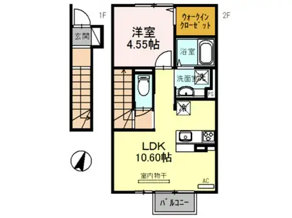 PARC MIDI(1LDK/2階)の間取り写真