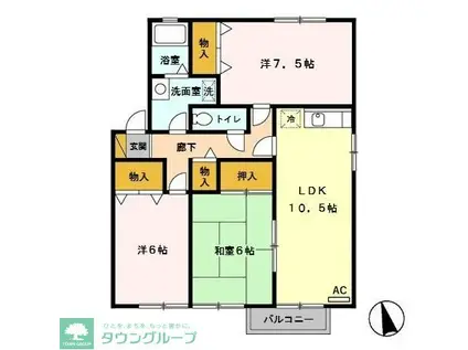 エミール(3LDK/2階)の間取り写真