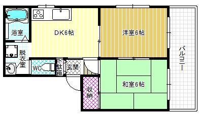 フレグランス(2DK/1階)の間取り写真
