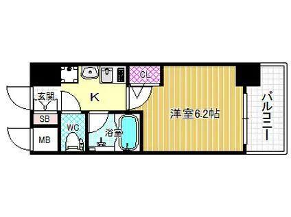エスリード同心第3(1K/12階)の間取り写真