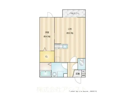 柏の森アパート(1LDK/2階)の間取り写真