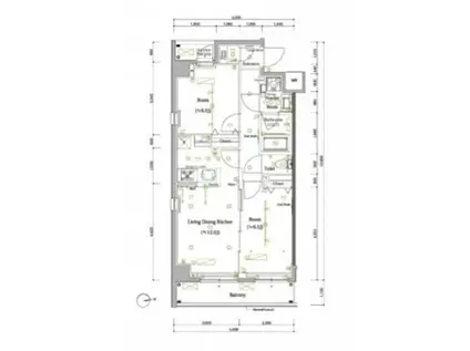 スカイコートカーサ浮間公園(2K/2階)の間取り写真