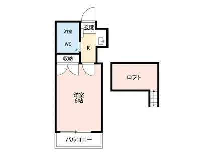 サンパレス岡崎公園(1K/2階)の間取り写真