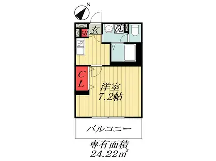 リブリ・カイジン・エー(1K/2階)の間取り写真