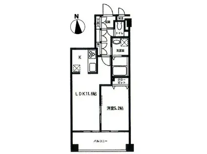カーロヴィレッタII(1LDK/2階)の間取り写真