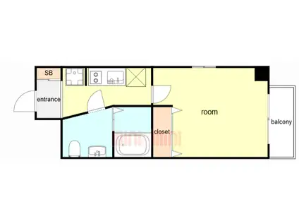 B-RISE元町(1K/3階)の間取り写真