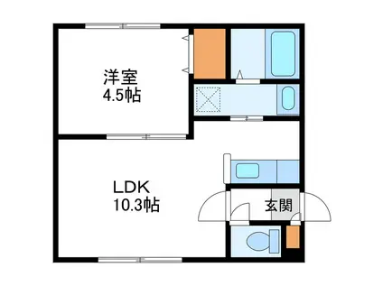 LICHTRARE北大イースト リヒトラーレ北大イースト(1LDK/2階)の間取り写真