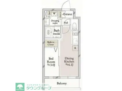 JMFレジデンス学芸大学(1DK/2階)の間取り写真