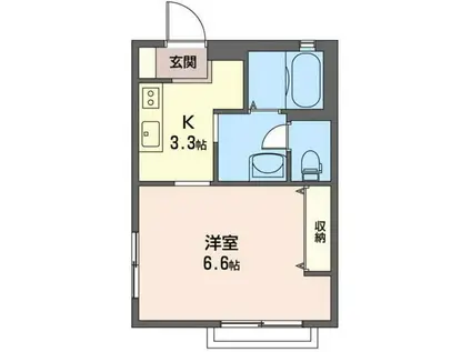 プリムヴェール星川(1K/1階)の間取り写真