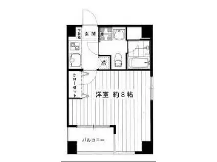 リベルタII(1K/4階)の間取り写真