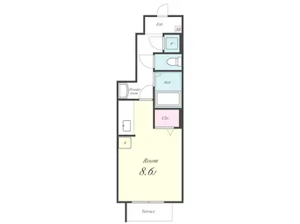 CASA PASTELLO(ワンルーム/1階)の間取り写真