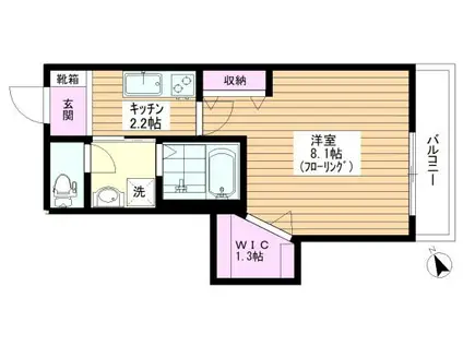 ロジュモンクレール(1K/3階)の間取り写真