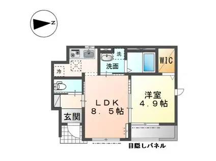 プリミエール ワイズ(1LDK/1階)の間取り写真