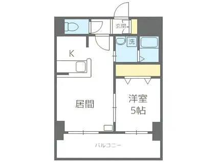 サンコート本通ガーデンヒルズ(1LDK/7階)の間取り写真
