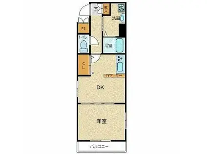 スカイコート銀座東第2(1DK/7階)の間取り写真