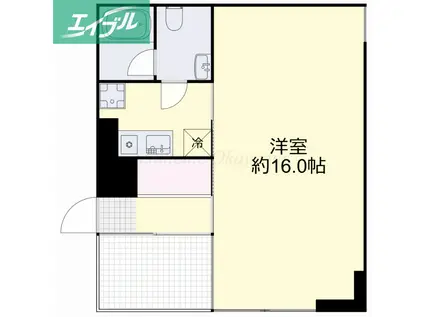 ガラクシア・トーレ(1K/3階)の間取り写真