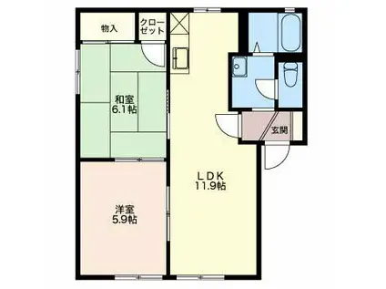 メゾン・クレール(2LDK/1階)の間取り写真