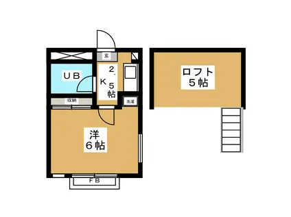 ハウス149(1K/2階)の間取り写真