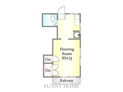 シャンブルドット千歳船橋(ワンルーム/1階)の間取り写真