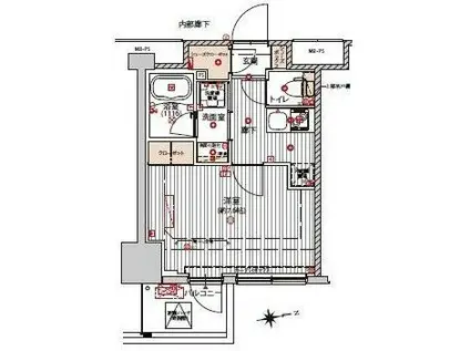 プレシャスハーモニー八王子(1K/8階)の間取り写真