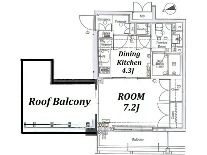 アクサス立川エルアール(1DK/8階)の間取り写真
