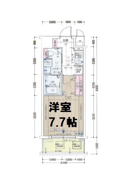 アドバンス大阪ドーム前(1K/7階)の間取り写真