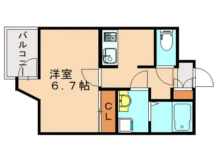 アドバンスM-1(1K/6階)の間取り写真