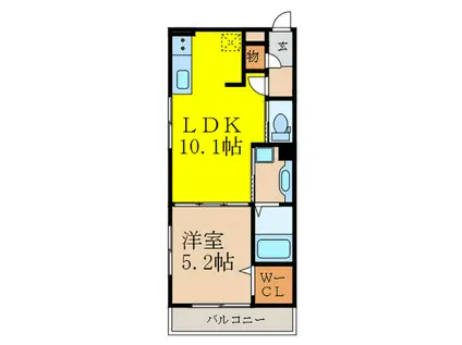 エルスール江坂(1LDK/2階)の間取り写真